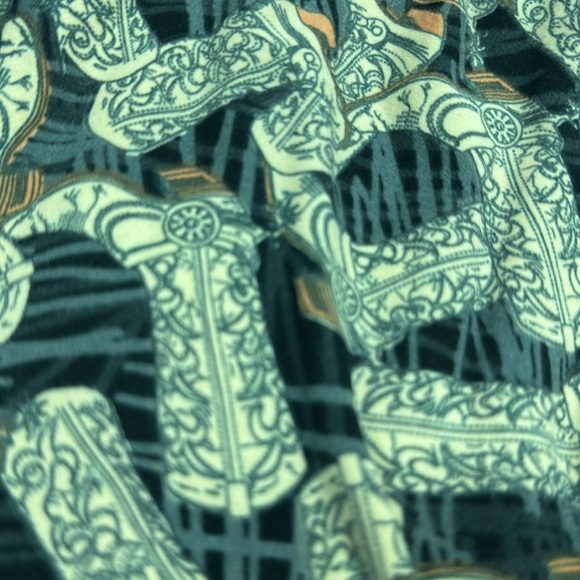 OS LuLaRoe Western Cowboy Pattern Leggings - Picture 3 of 4